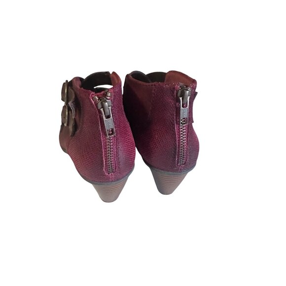 Earth maroon zip back boots size 8.5 B - Picture 5 of 6